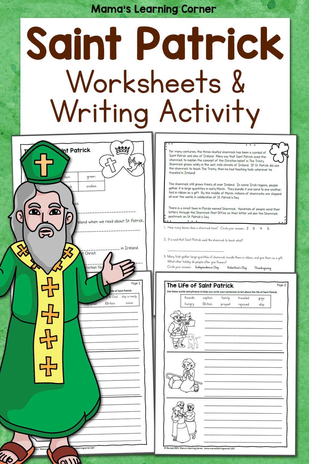 Saint Patrick Worksheets For 2nd 4th Graders Mamas Learning Corner