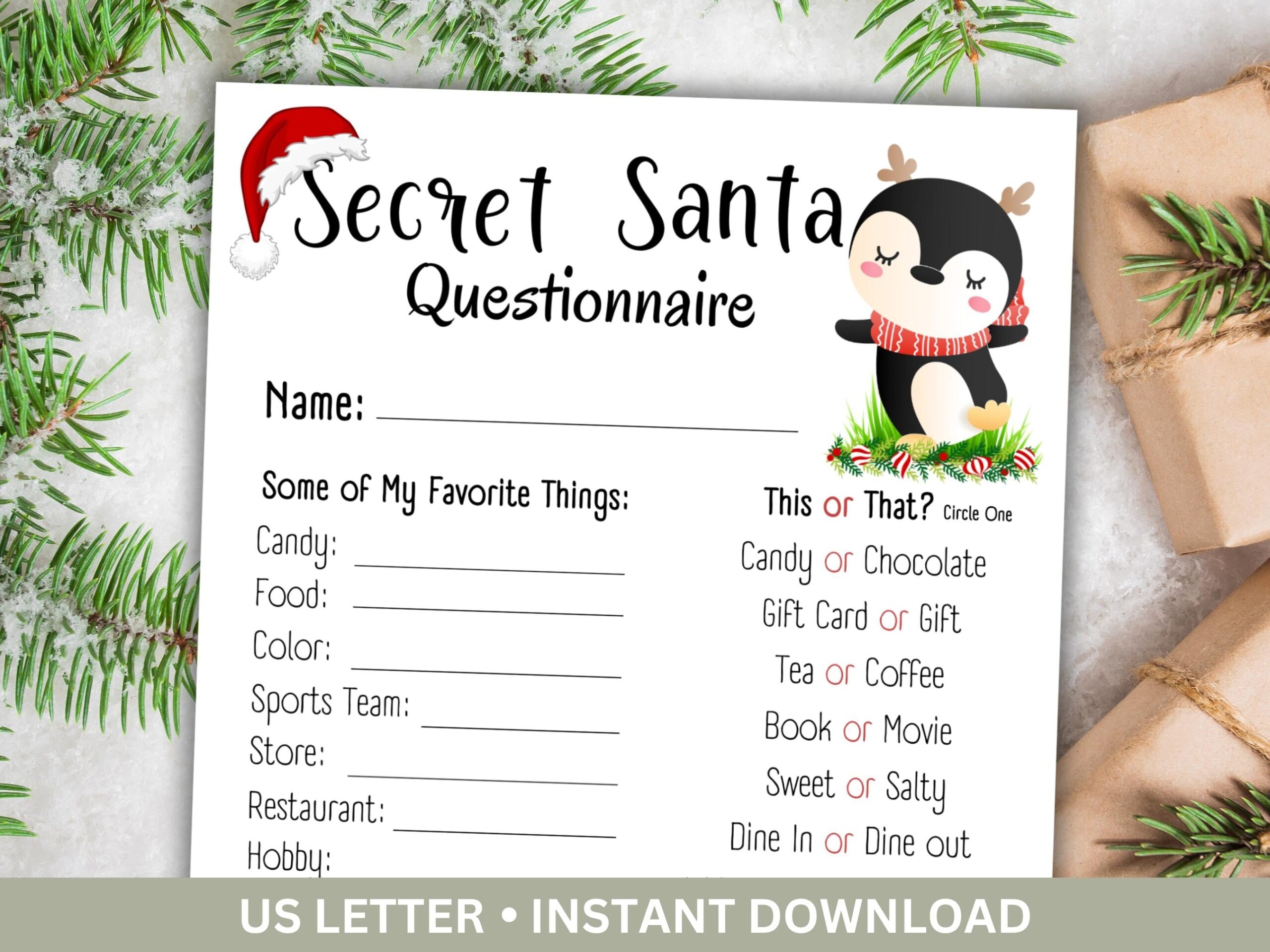 secret santa printable template secret santa printable template
