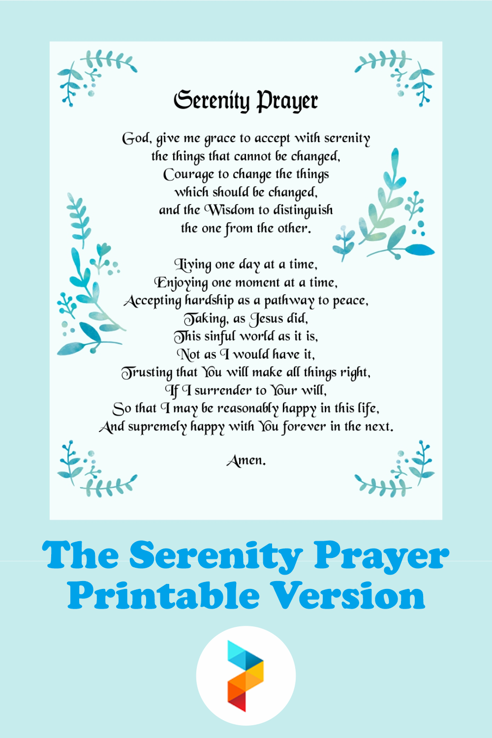 Serenity Prayer Printables Phillywolf