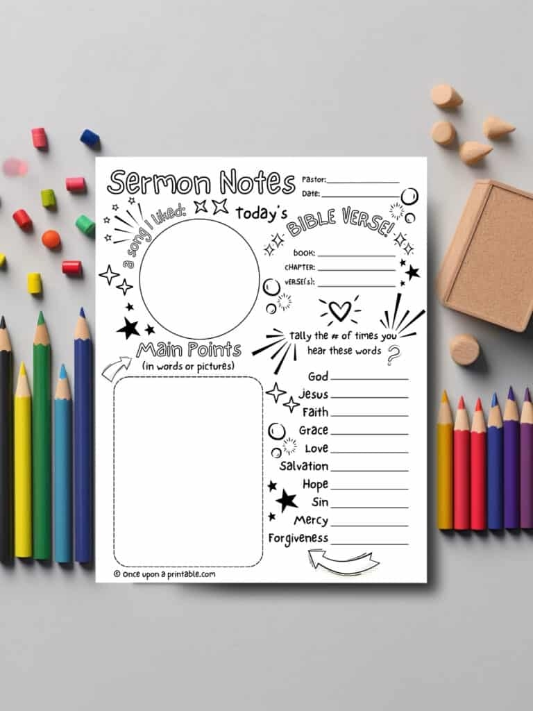 Sermon Notes For Kids Of All Ages Free Printable Once Upon A Printable