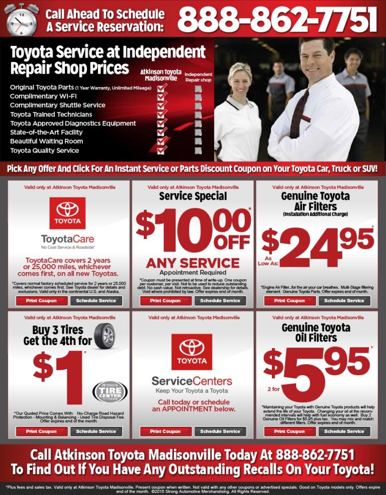 Service Specials Huntsville Toyota