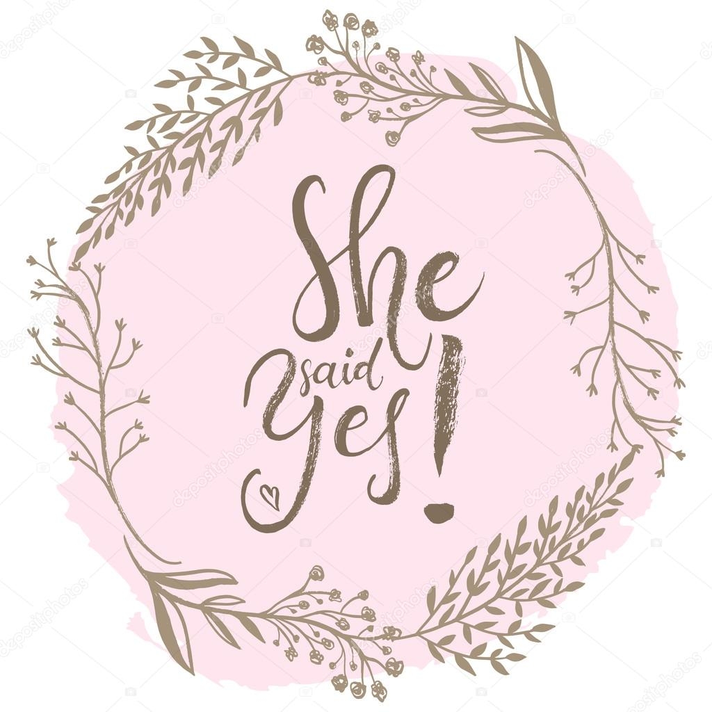 She Said Yes Engagement Bride Stock Vector By SpencerianSisters 124061168