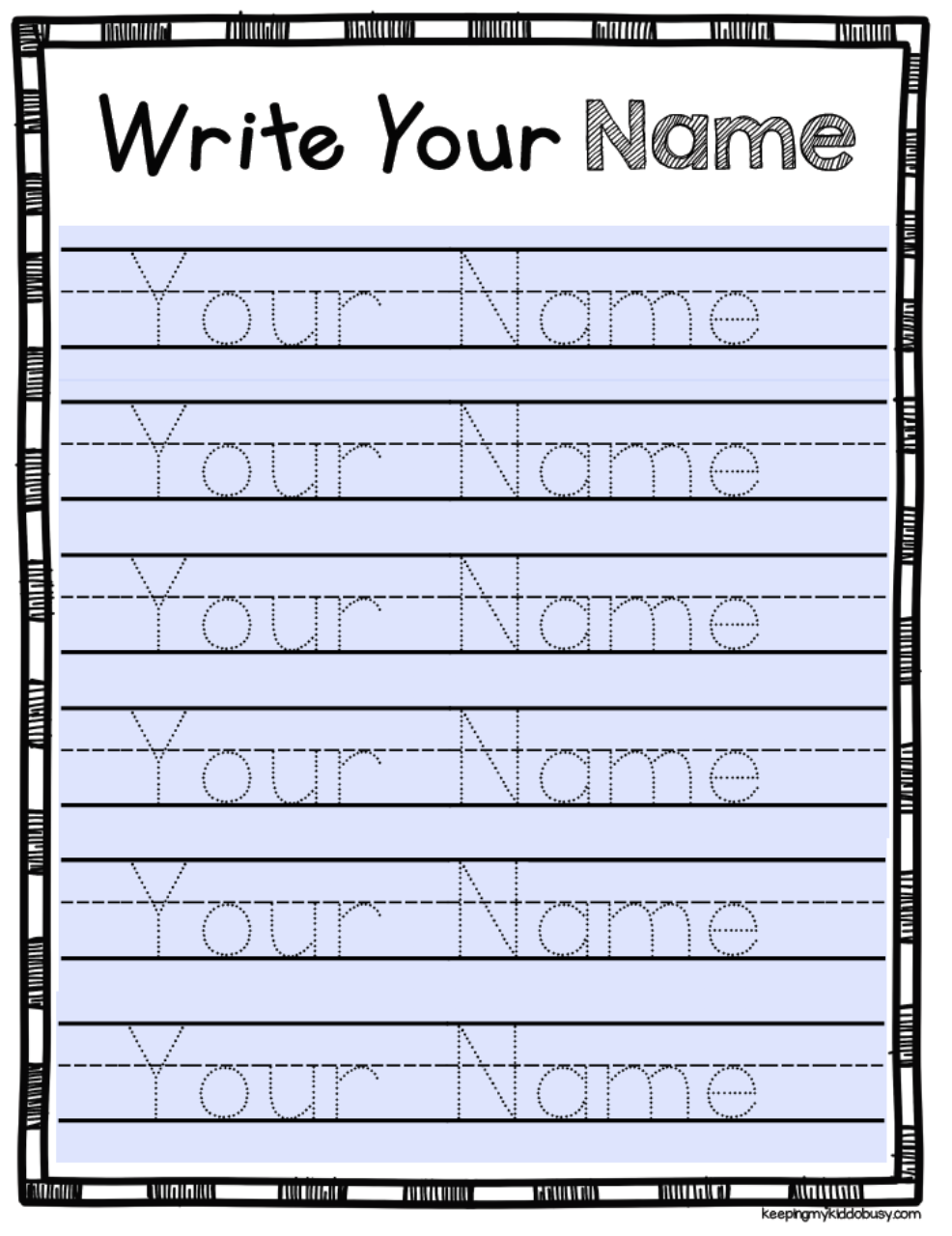 tracing name worksheets