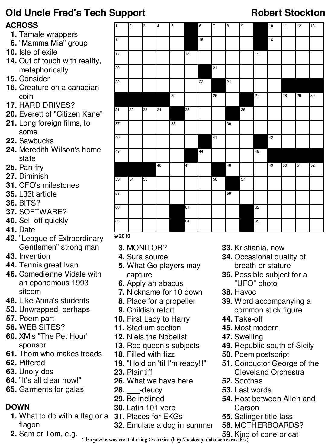 sheffer crossword puzzle printable