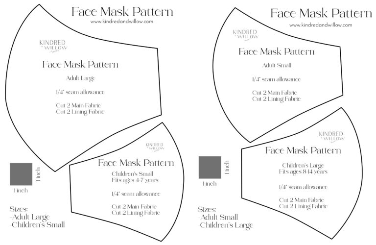 Simple DIY Face Mask Pattern Tutorial Kindred Willow