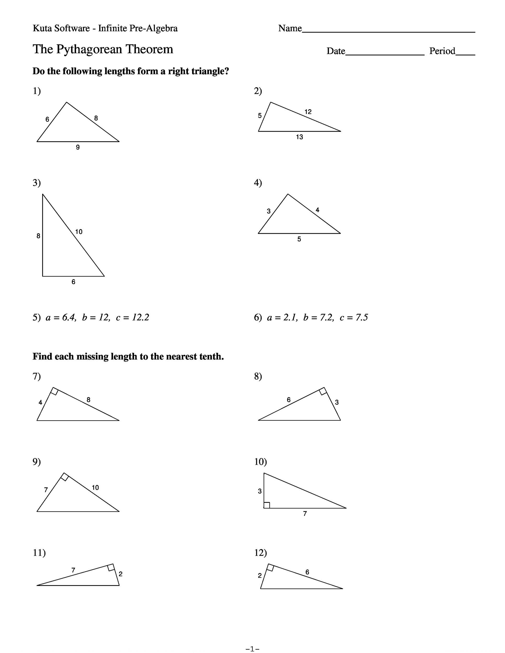 Skills Practice The Pythagorean Theorem And Its Converse Sales Skills Practice The Pythagorean Theorem And Its Converse Sales
