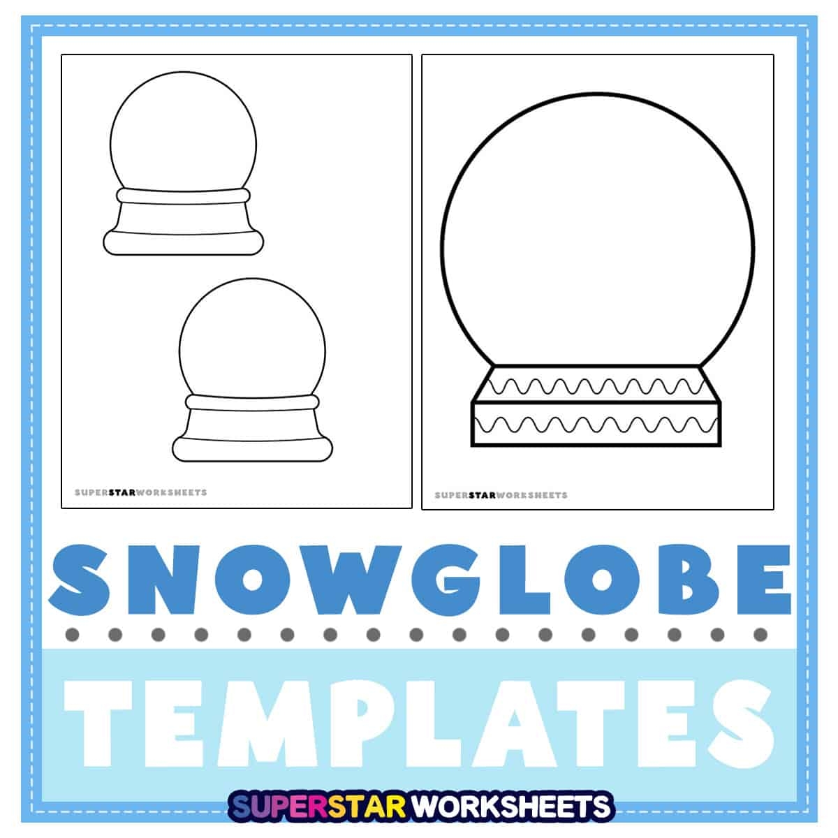 Snow Globe Templates Free Printables Superstar Worksheets
