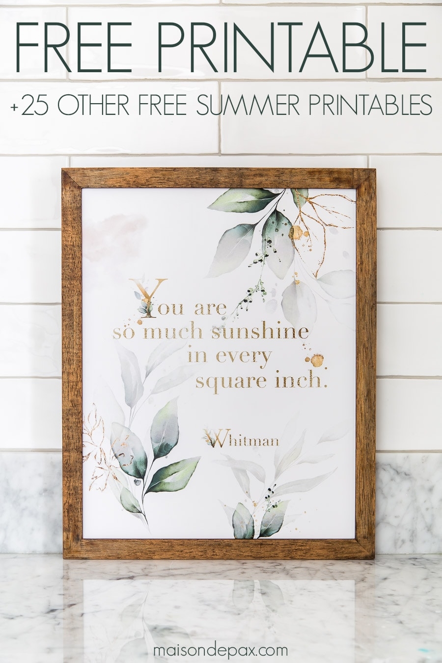 So Much Sunshine Printable Wall Art Maison De Pax