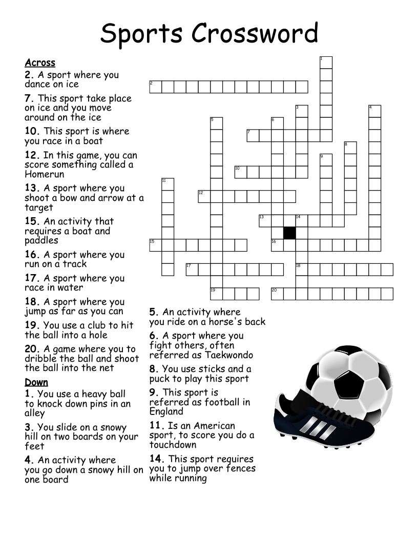 Sports Crossword WordMint