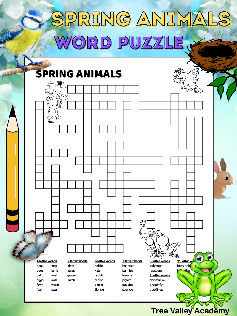 Spring Animals Fill In Puzzle Tree Valley Academy Spring Animals Fill In Puzzle Tree Valley Academy