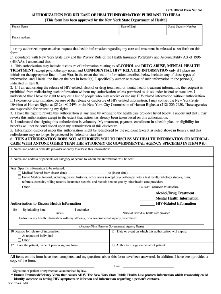 free printable hipaa forms