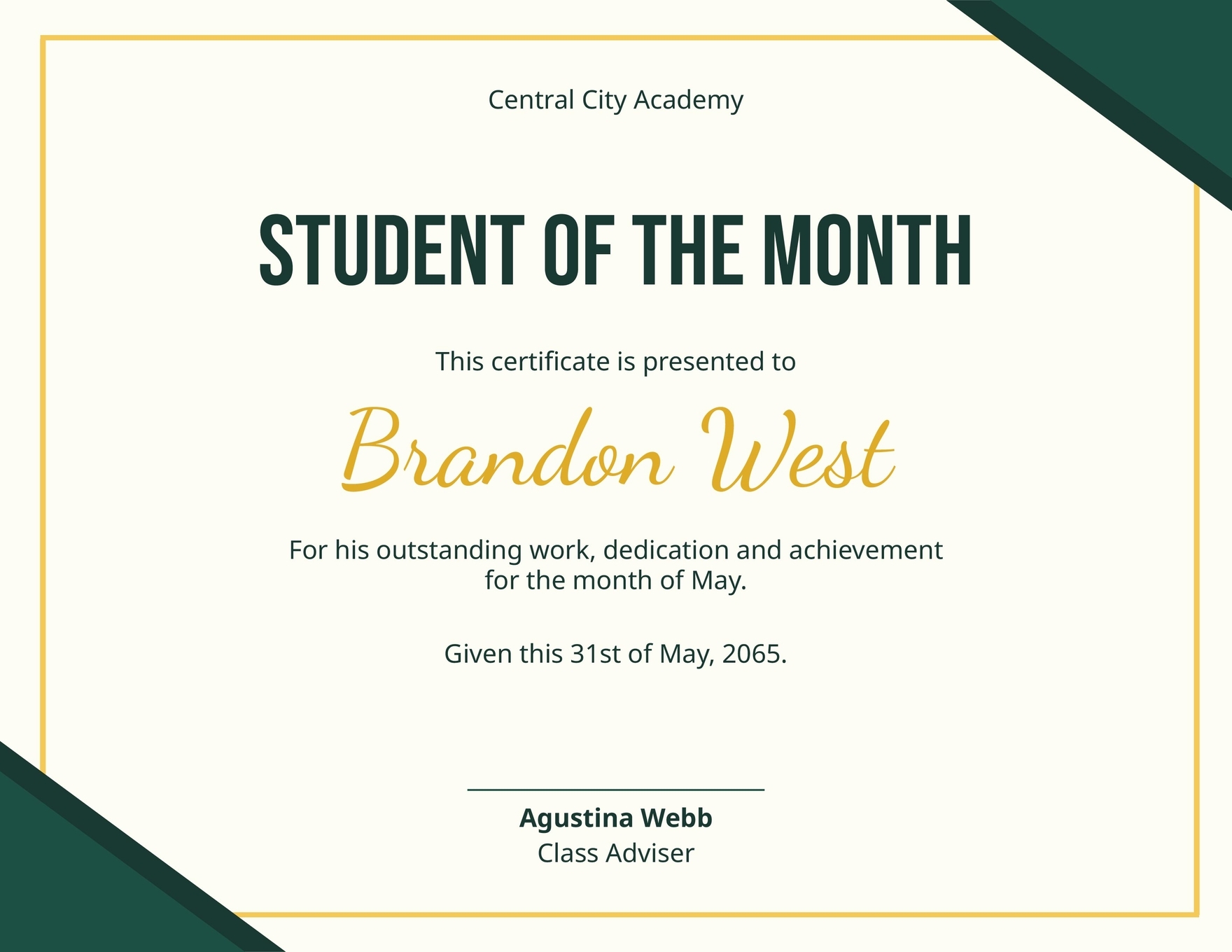 Student Of The Month Certificate Template In Illustrator PSD Word Pages Google Docs Download Template
