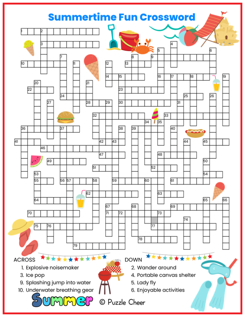 fun crossword puzzles printable