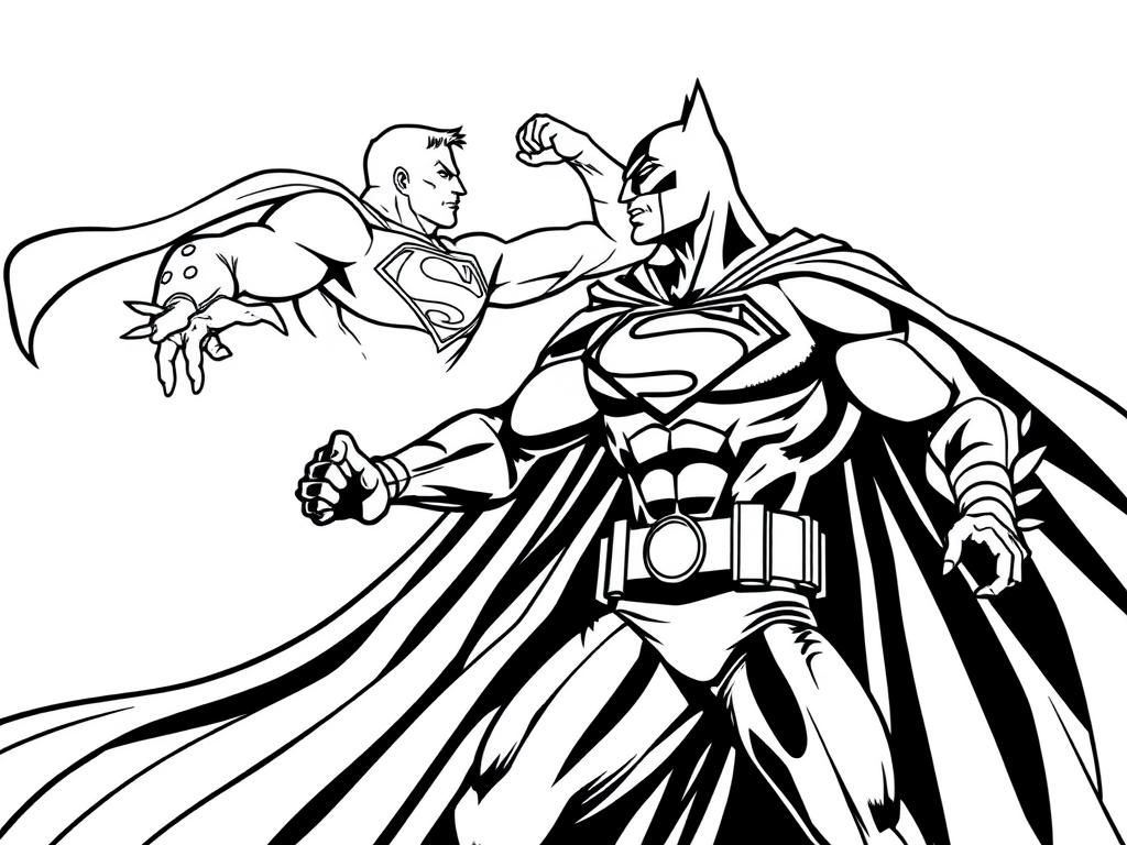 Superman And Batman Coloring Page Free Printable Coloring Page