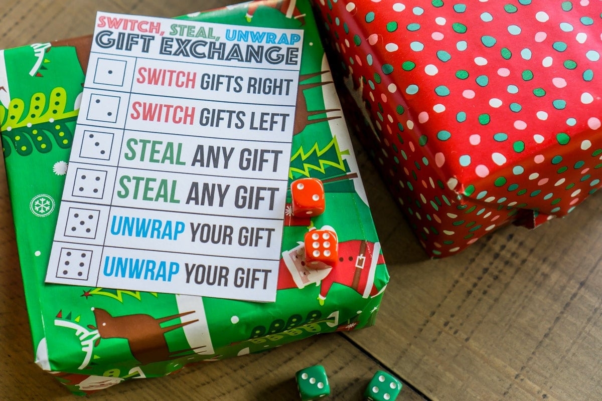 Switch Steal Unwrap Gift Exchange Dice Game Play Party Plan