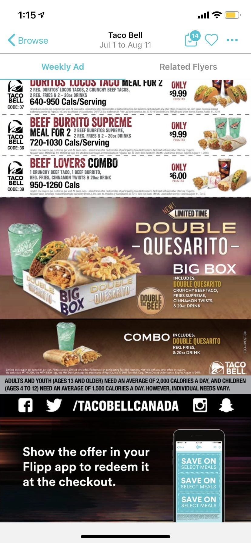 Taco Bell Taco Bell Flipp Coupons RedFlagDeals Forums