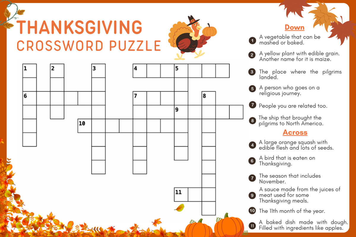 printable thanksgiving crossword