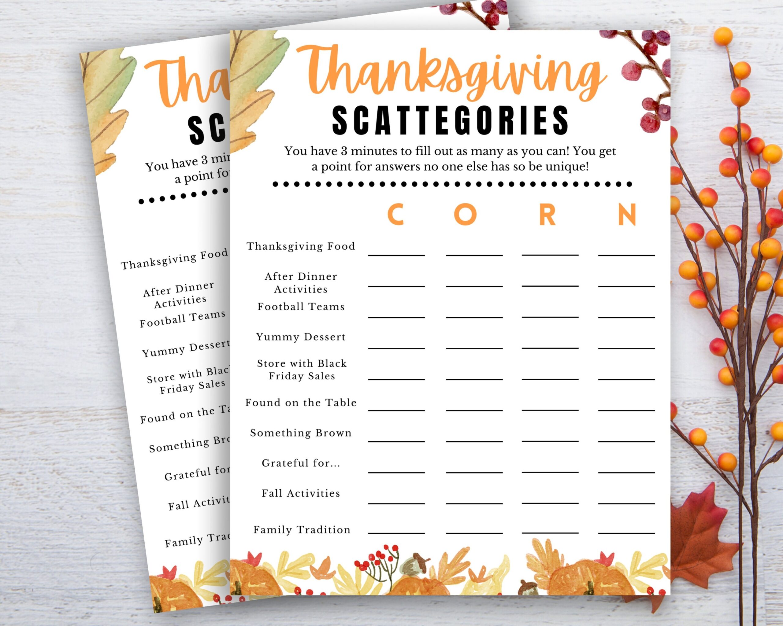 thanksgiving games for adults printable
