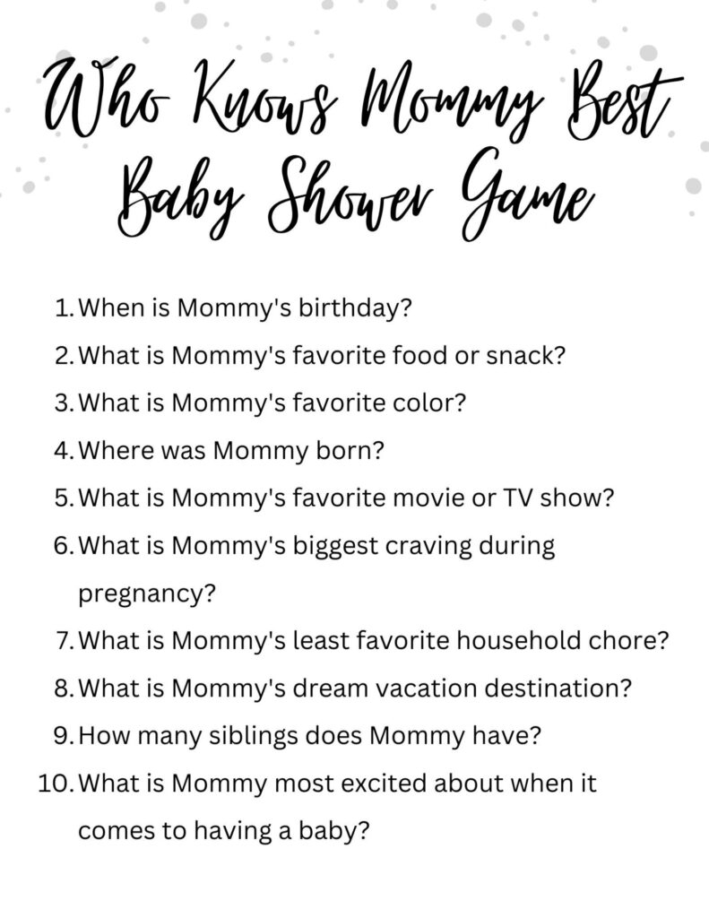 The Best Printable Baby Shower Games For Free 