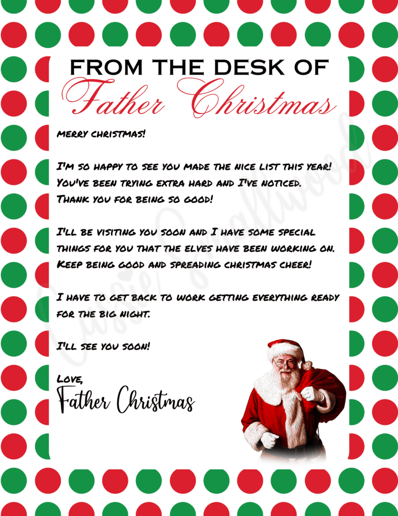 free printable letter to santa template word