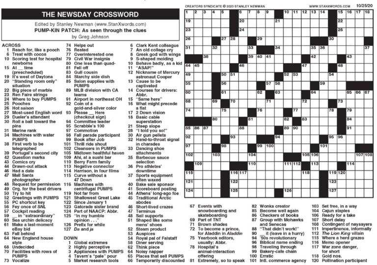 THE NEWSDAY CROSSWORD The Mountain Eagle