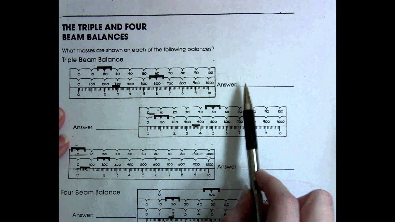 The Triple And Four Beam Balances Worksheets Library