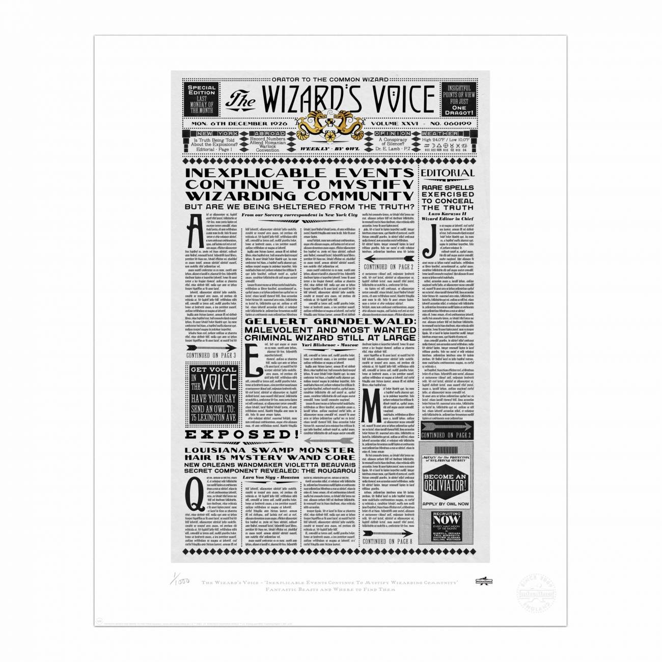 The Wizard s Voice Inexplicable Events Continue To Mystify Wizarding Community MinaLima