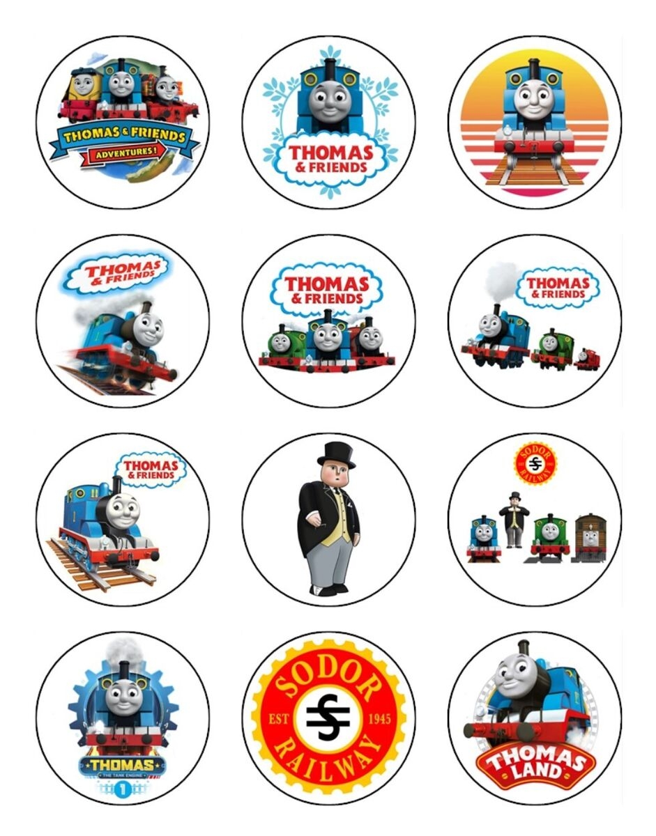 Thomas The Tank Engine Edible Cupcake Toppers Icing Cake Decorations 2 Sizes EBay