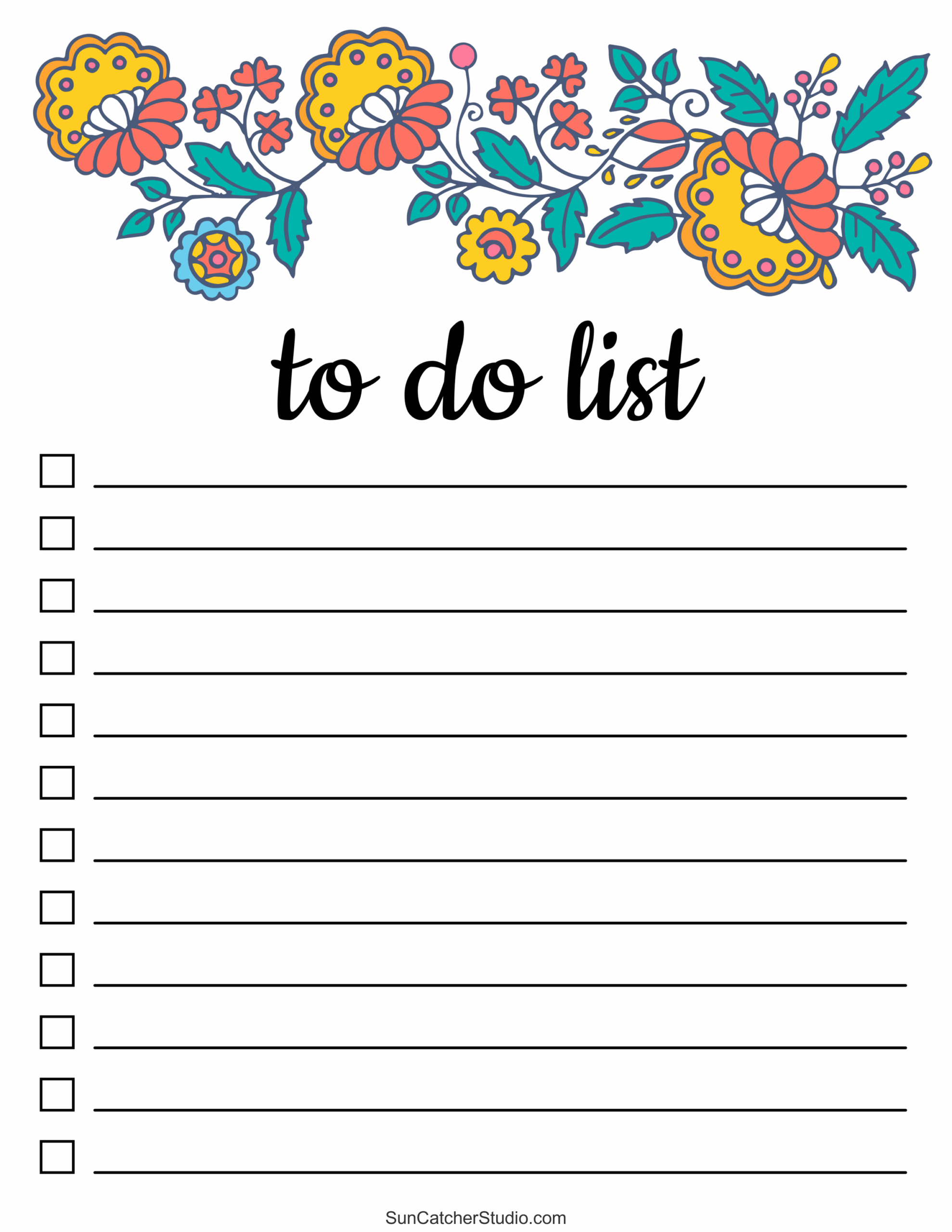 To Do List Free Printable PDF Templates Things To Do Free Printables Monograms Design Tools Patterns DIY Projects