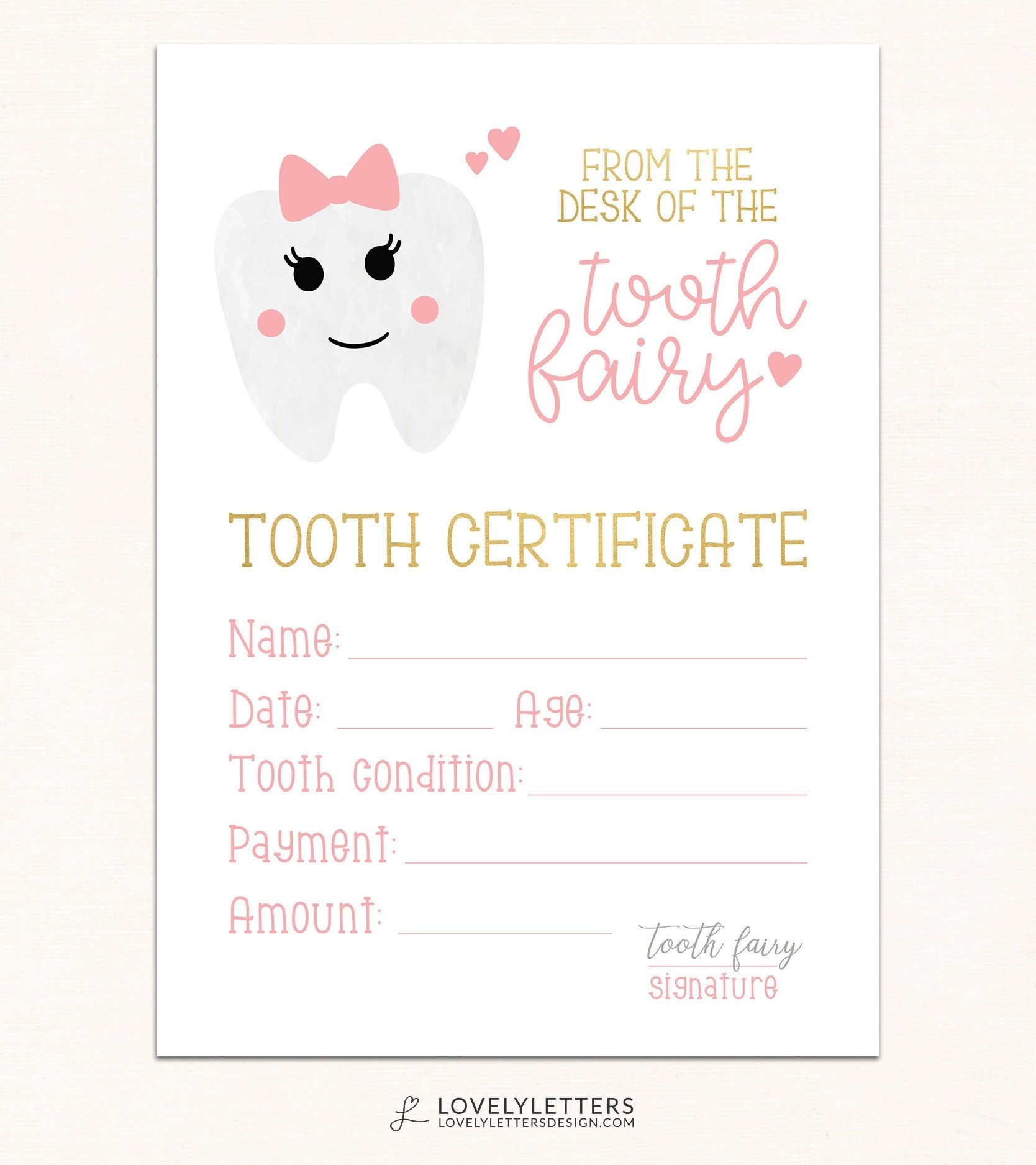 Tooth Fairy Certificate DIGITAL Tooth Fairy Printable Tooth Fairy Receipt Girls Tooth Fairy Print Certificate From Tooth Fairy Etsy Tooth Fairy Certificate DIGITAL Tooth Fairy Printable Tooth Fairy Receipt Girls Tooth Fairy Print Certificate From Tooth Fairy Etsy