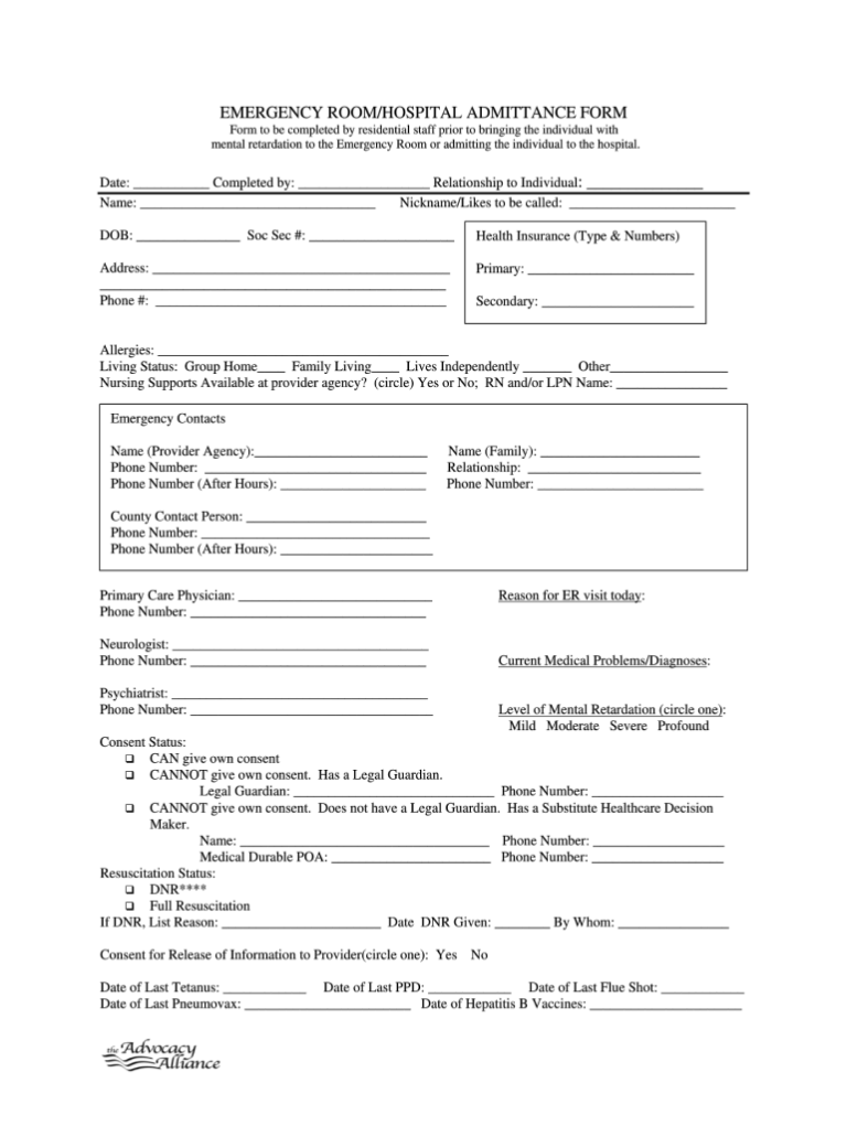 Trial Emergency Room Forms Fill Online Printable Fillable Blank PdfFiller