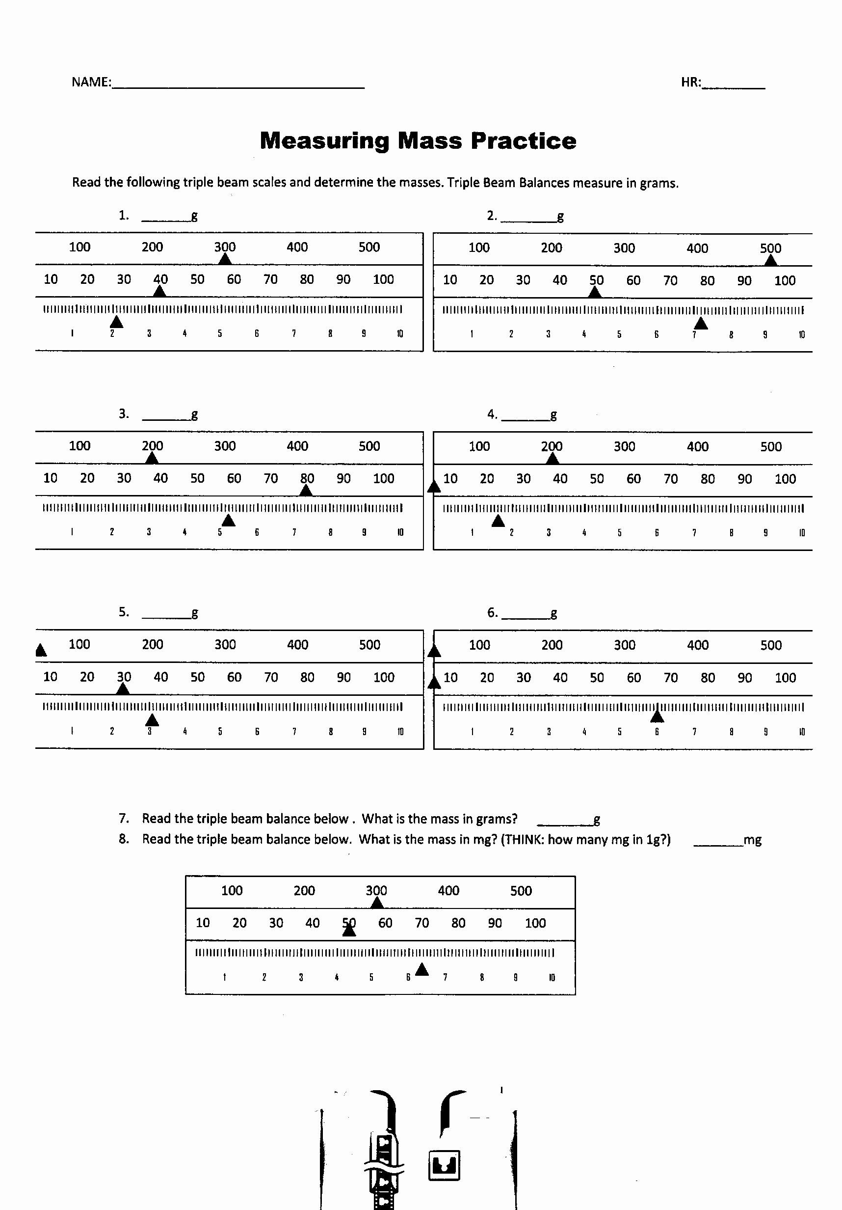 Triple Beam Balance Practice Worksheet Best Of Reading A Triple Worksheets Library