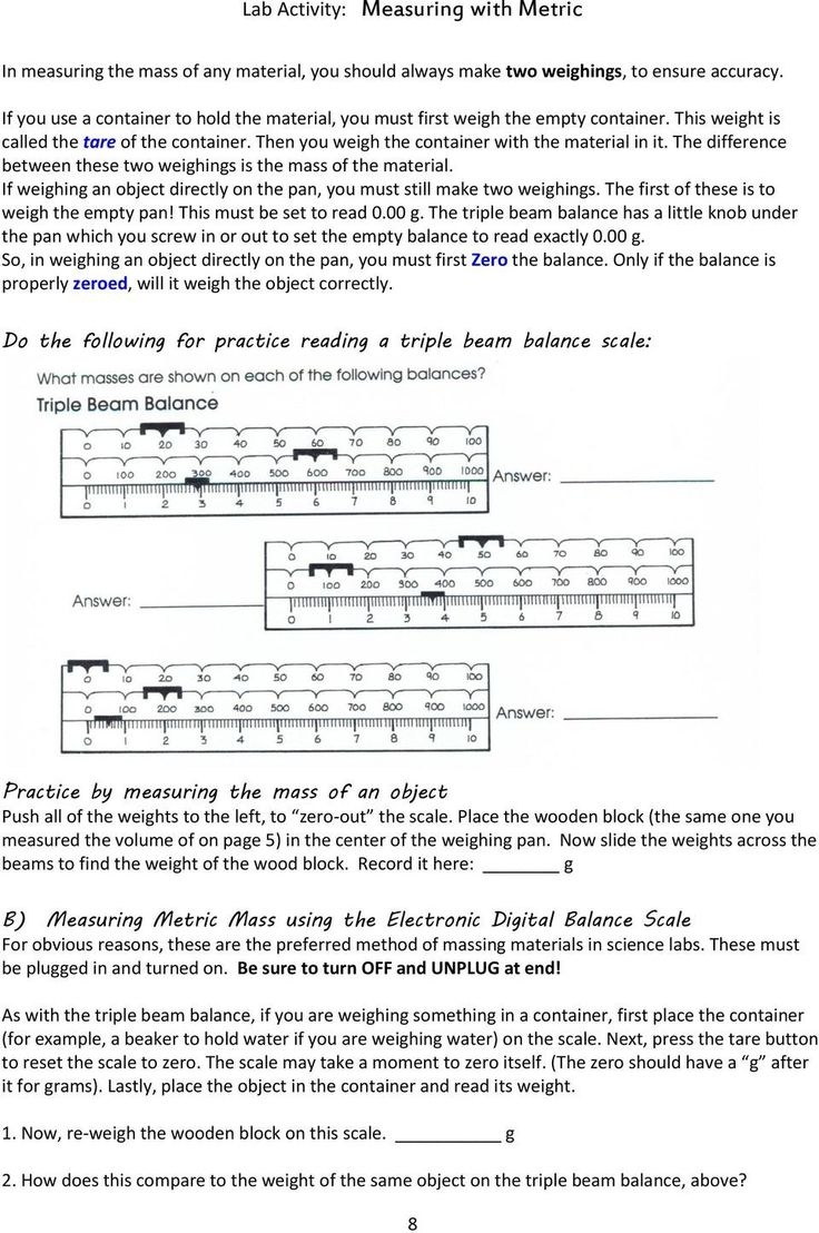 triple beam balance worksheet printable