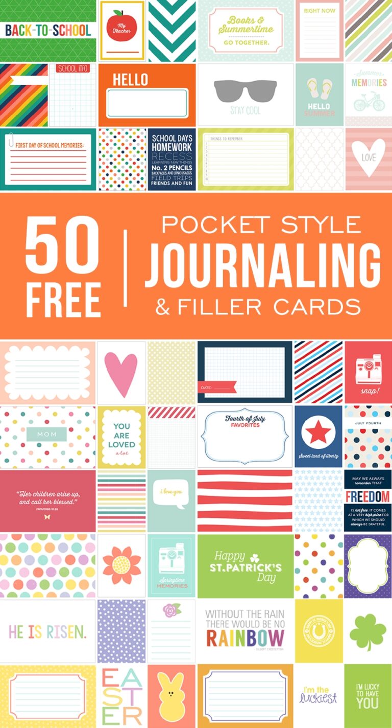 Ultimate Roundup Of FREE Journaling Filler Card Printables