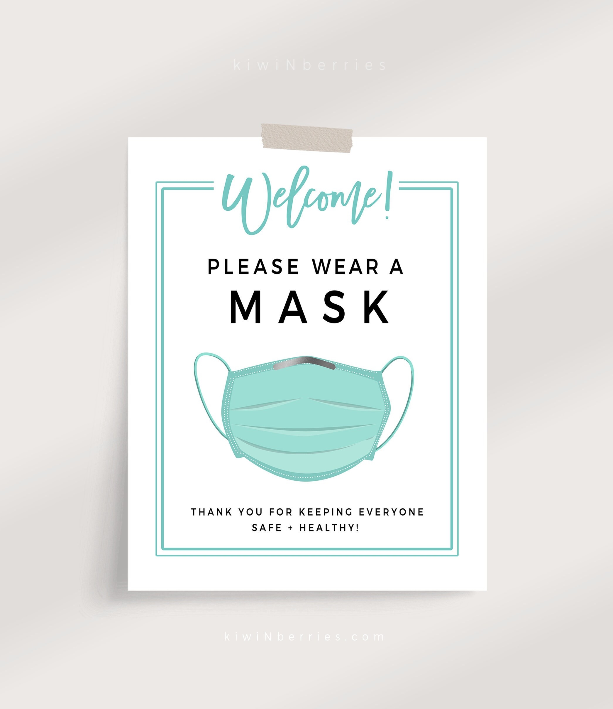 Wear A Mask Sign Business Mask Sign Printable Wear A Mask Sign Mask Print Office Sign Stay Safe Wear A Mask Face Mask Sign Etsy