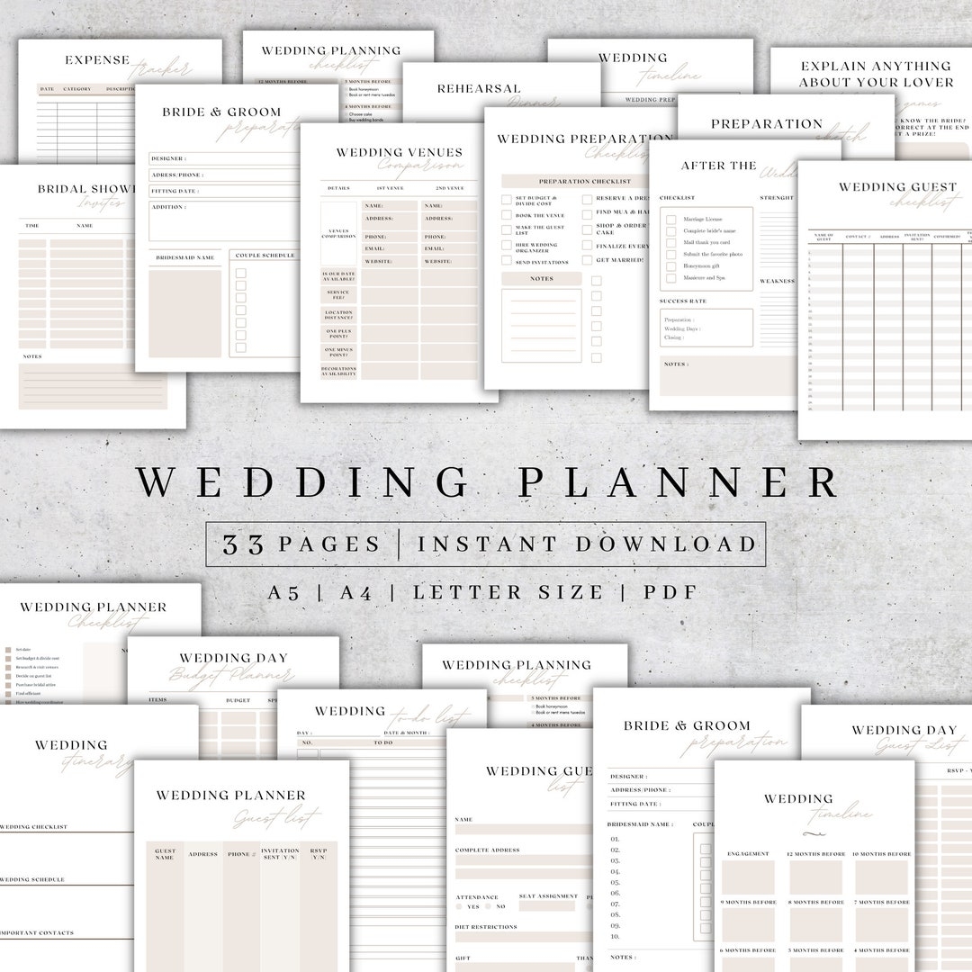 printable wedding planner pdf