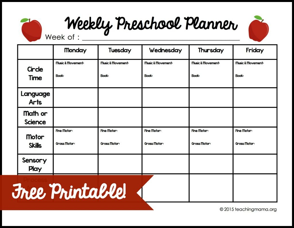 Weekly Lesson Plan Template For Preschool Lessons Worksheets And Activities Weekly Lesson Plan Template For Preschool Lessons Worksheets And Activities