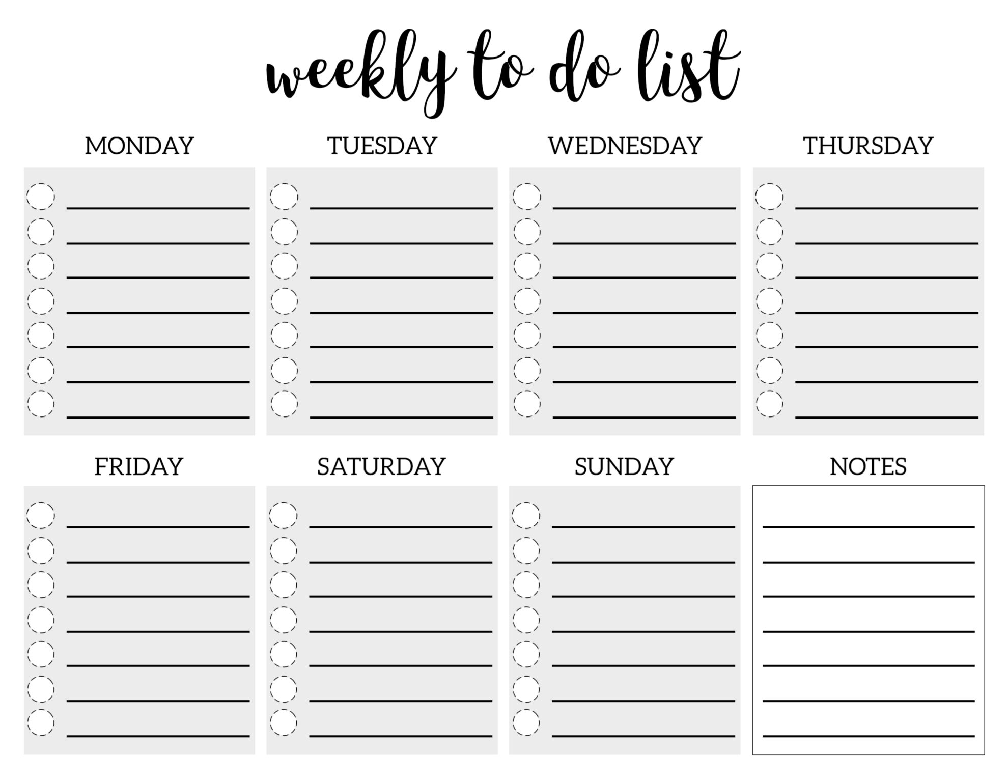 to do list printable