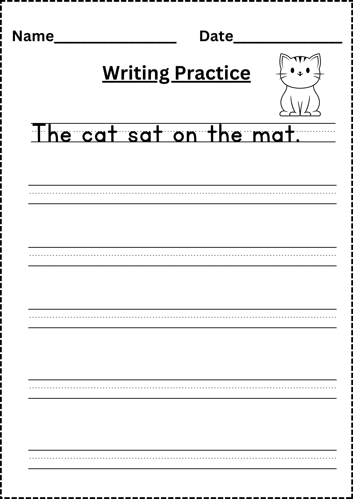 kindergarten writing worksheets