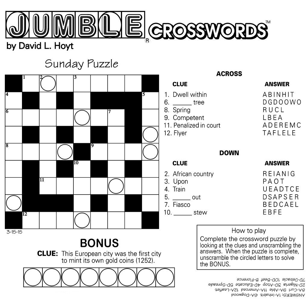 sunday jumble crossword