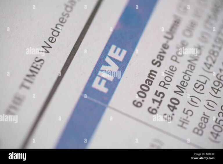 Channel 5 TV Listings Stock Photo Alamy