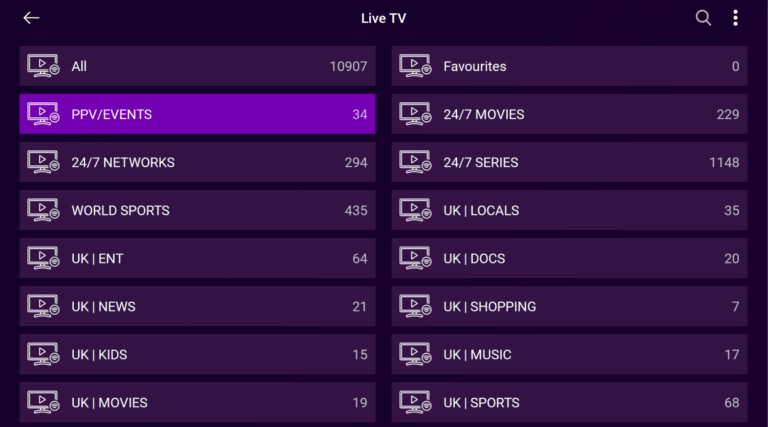 How To Add Live TV Channels To Favorites List In IPTV Smart Purple Player Purple Smart TV