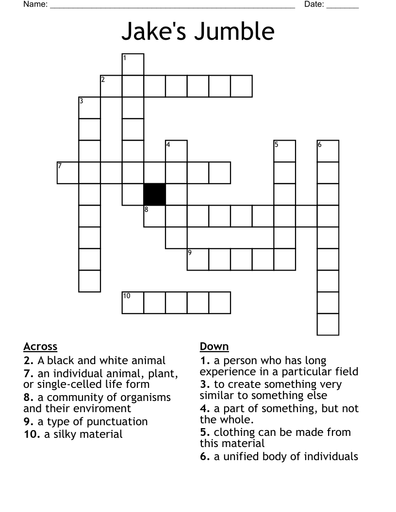 Jake s Jumble Crossword WordMint