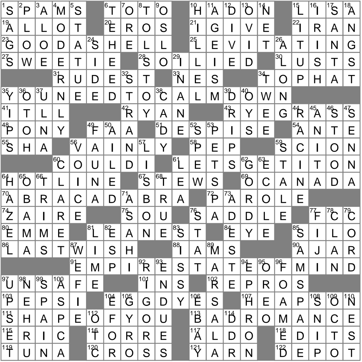LA Times Crossword 22 Jan 23 Sunday LAXCrossword LA Times Crossword 22 Jan 23 Sunday LAXCrossword