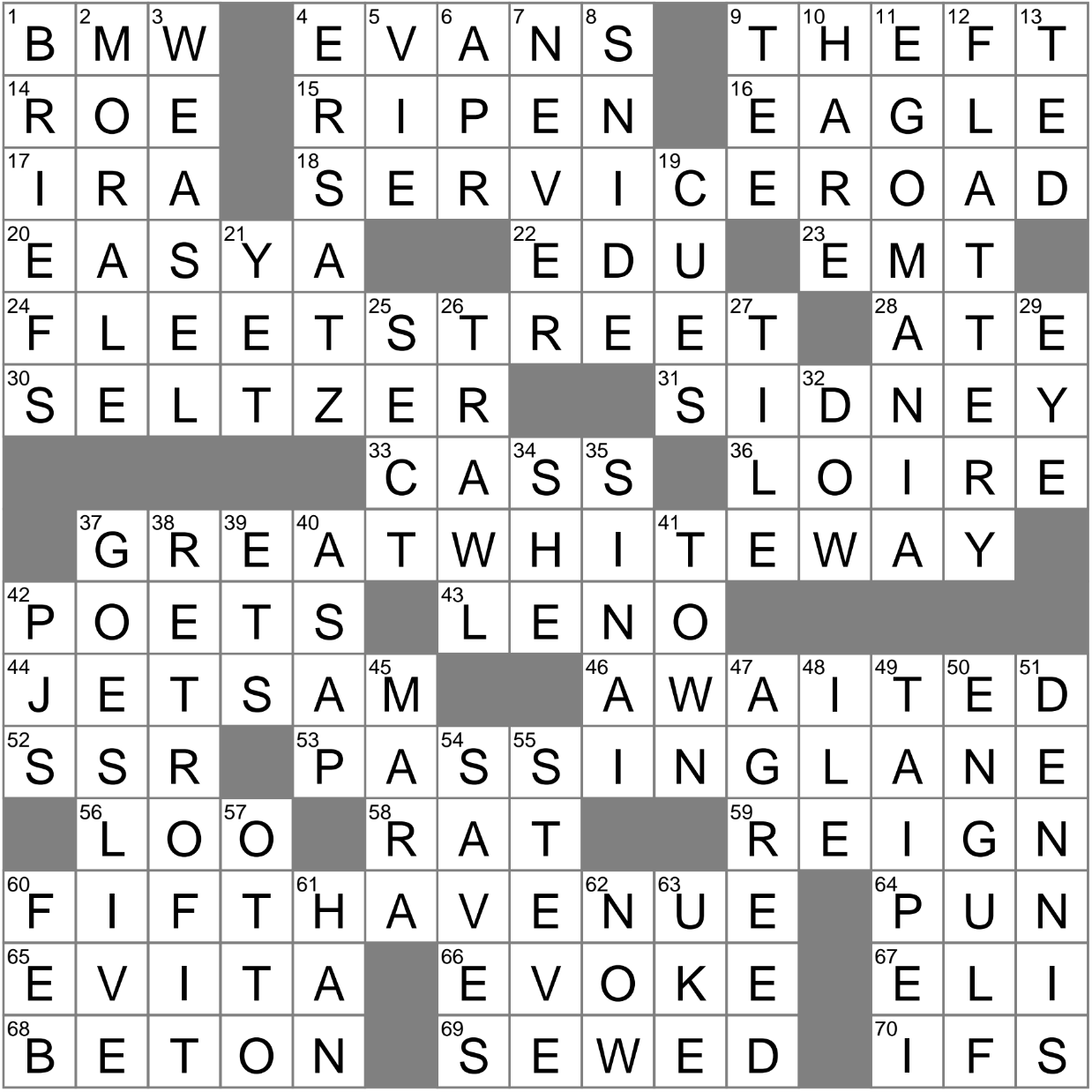 LA Times Crossword 14 Jun 23 Wednesday LAXCrossword