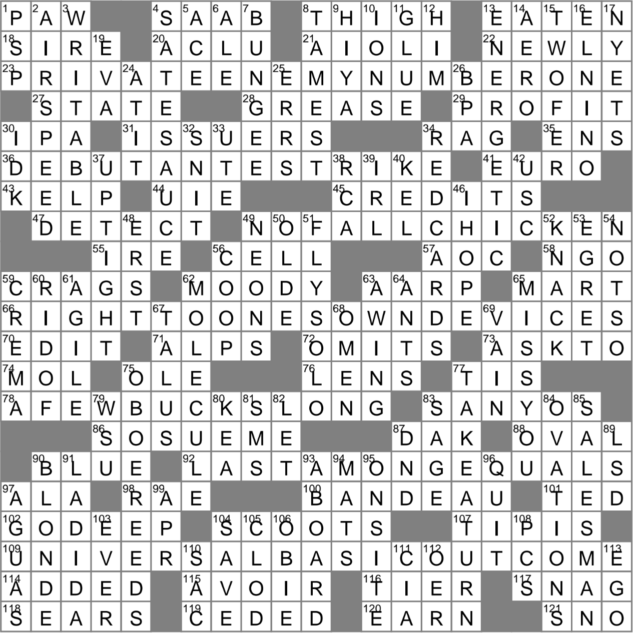 LA Times Crossword 29 Jan 23 Sunday LAXCrossword