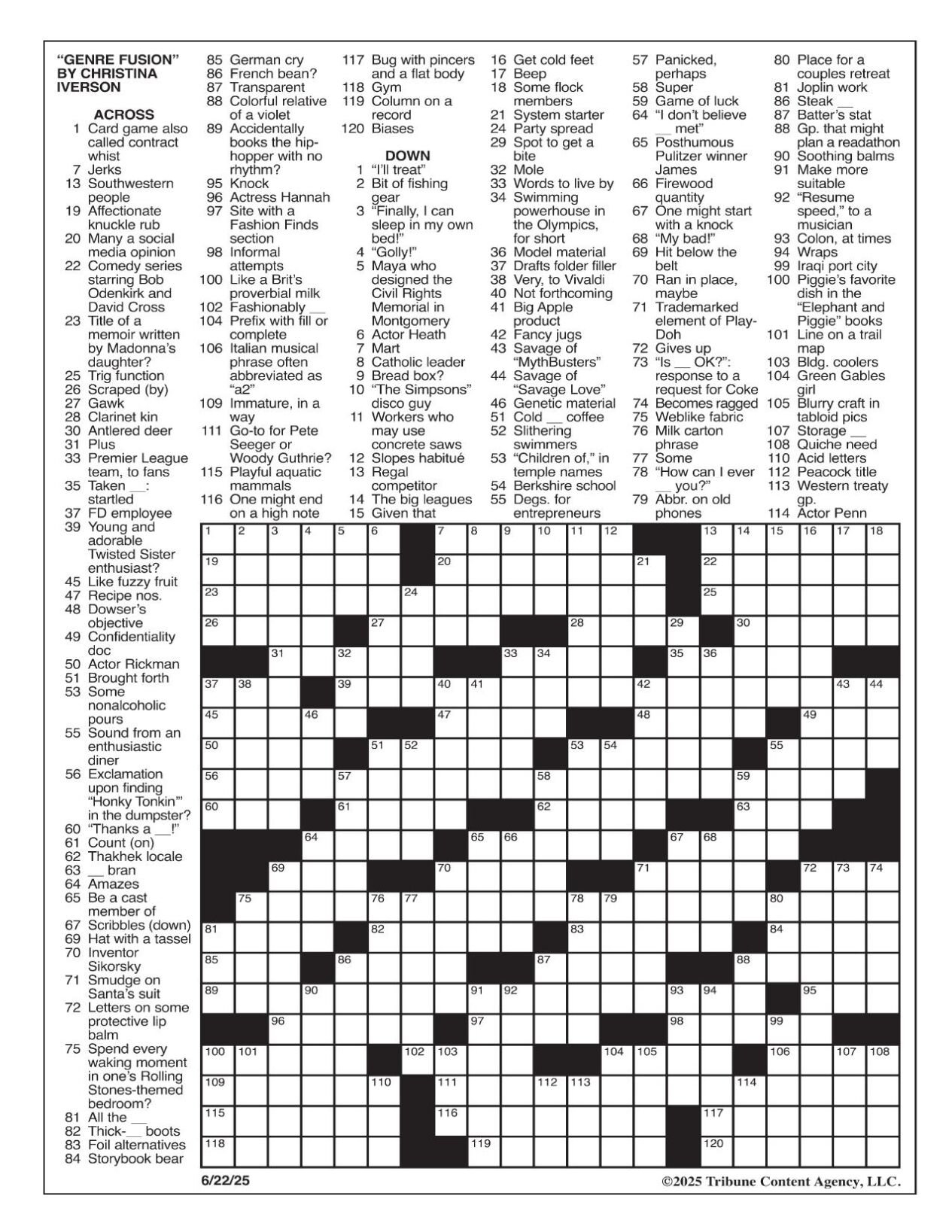 LA Times Crossword June 22 2025 Crosswords Yakimaherald