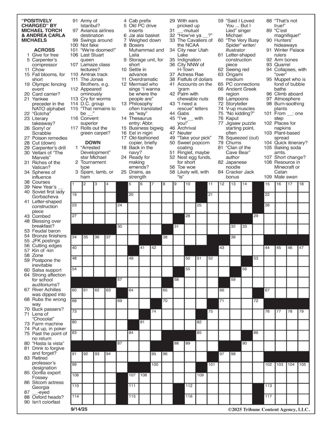 LA Times Crossword Sept 14 2025 Crosswords Yakimaherald