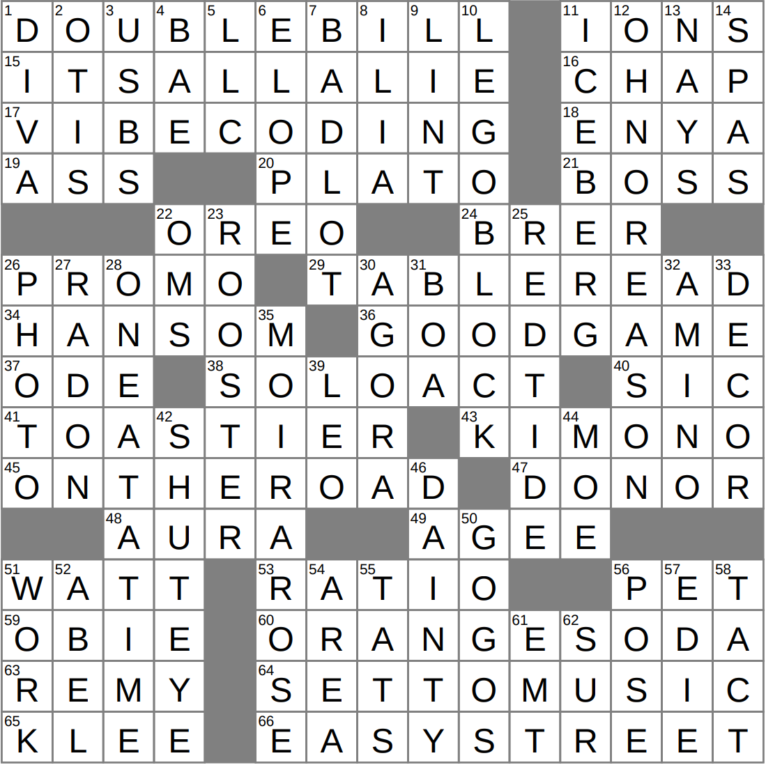 LAXCrossword Answers To The Los Angeles Times Crossword