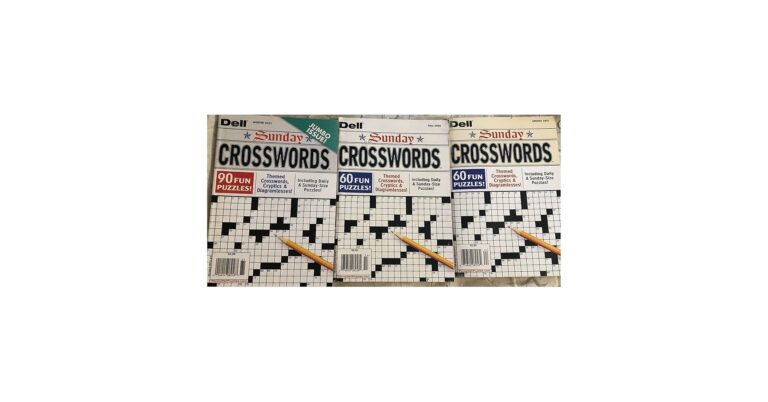 Lot Of 3 Dell Sunday Crosswords Puzzles Crossword Puzzle Books 2020 2021 Unknown Author Amazon Books